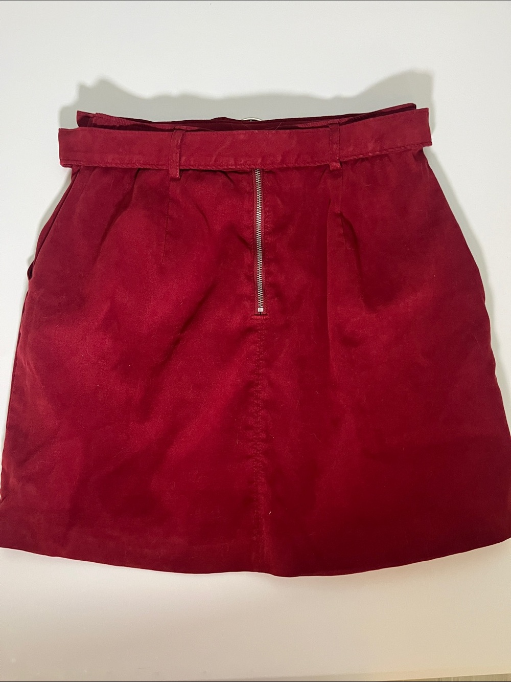 Hollister Ultra High Rise Red Belted A-Line Mini Skirt Small - Picture 7 of 7